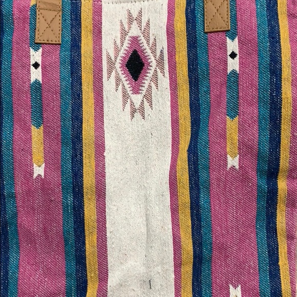 Woven beach tote bag - Picture 3 of 5